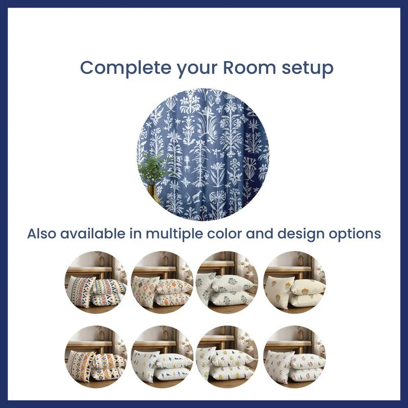 Urban Space Softiq Blue Cotton Cushion Cover Set - Set of Three media 5