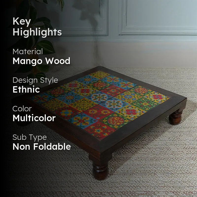 Visara Ethnic Mango Wood Stool media 2