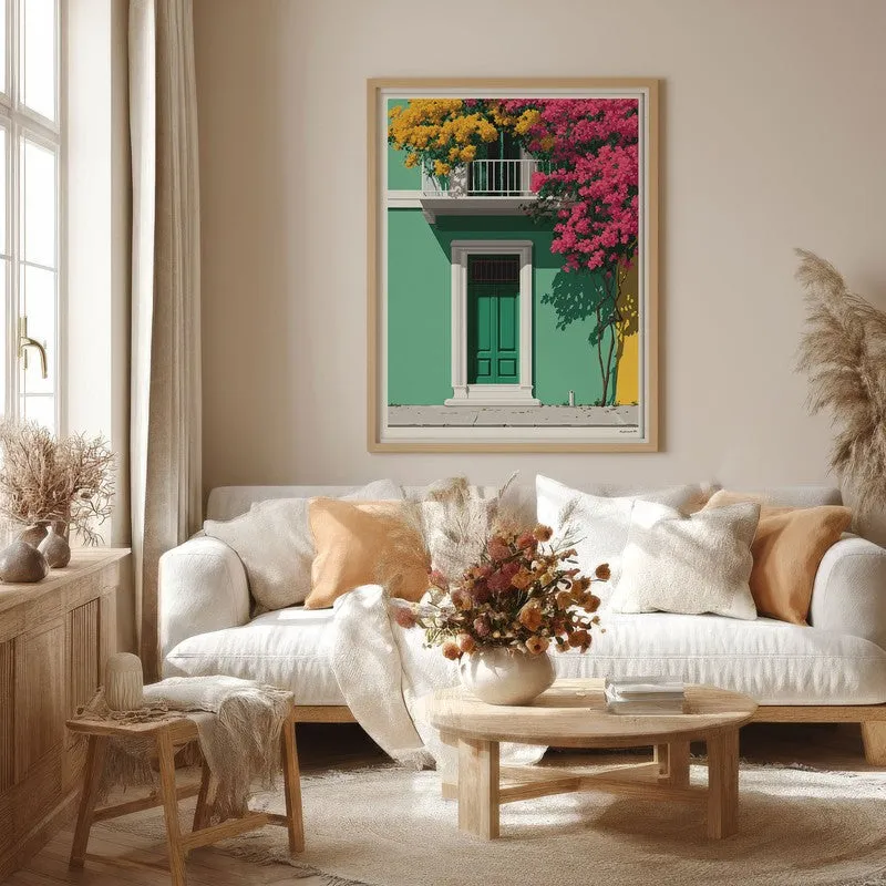 Petal Portico Canvas Wall Painting - Brown Frame media 4