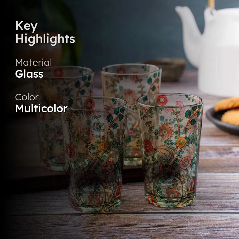Madhubani Art Chai Glass - Set of Four media 2