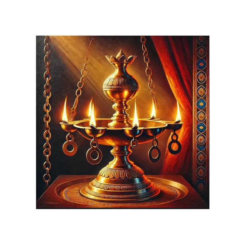 Sacred Brass Lamp Poly Canvas Wall Painting media 4