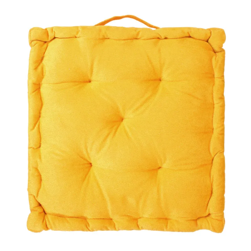 Roe Velvet Floor Cushion - Yellow media 3