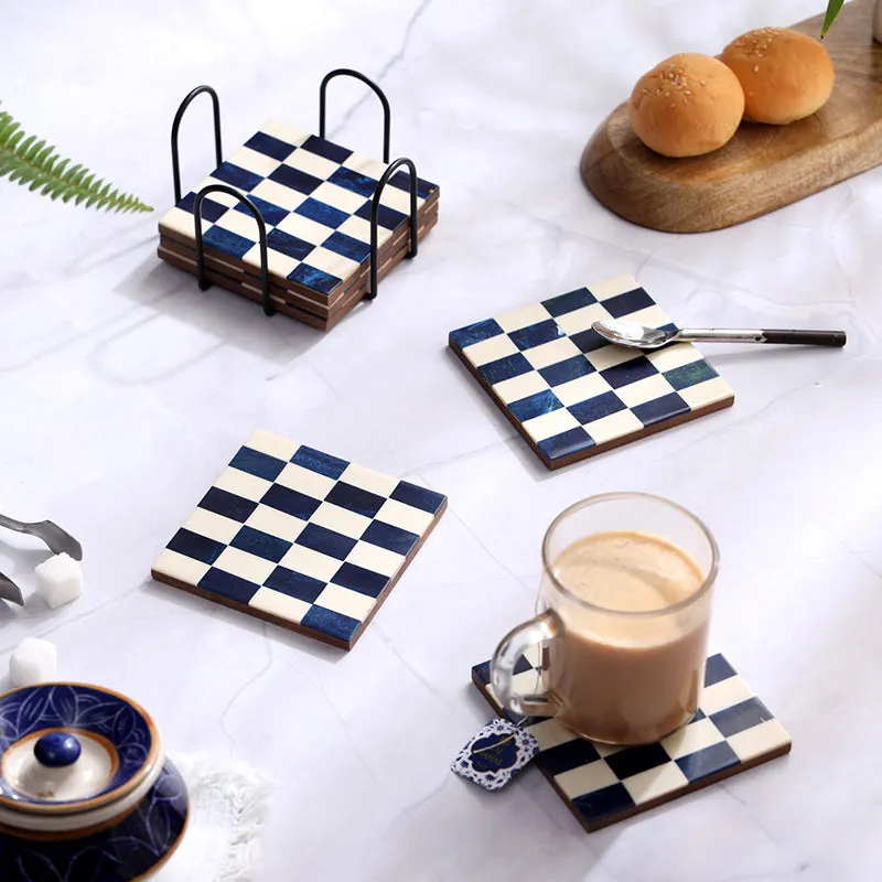 Checkers MDF Coaster - Seven Piece Set media 1