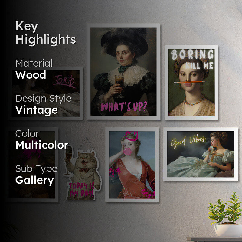 Vintage Memes Wall Art - Set Of Seven media 2
