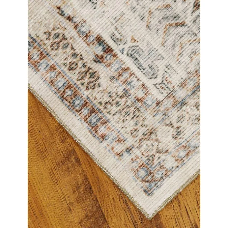 Nilaya Ethnic Anti Slip Polyester Carpet - Grey,Brown media 4