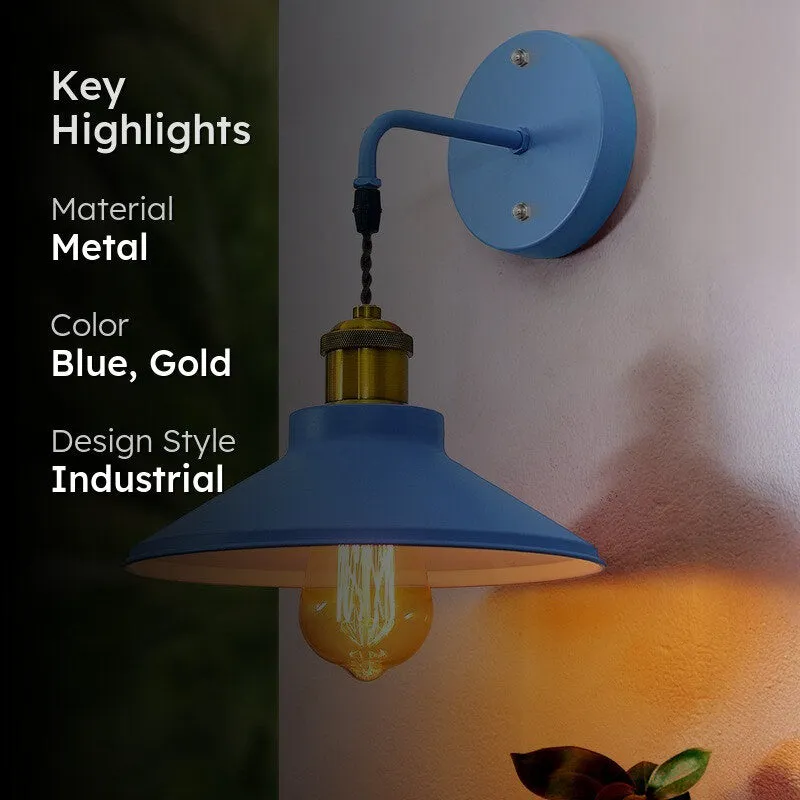 ZenithAura Metal Wall Lamp - Blue & Gold media 2