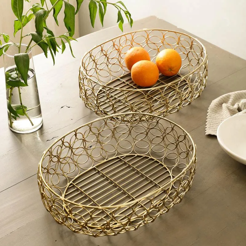 Lusia Fruit Basket (Gold) - Set Of Two media 1