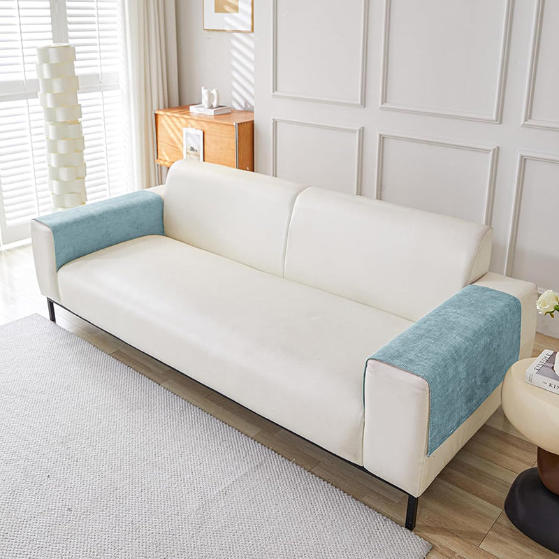 Herringbone Chenille Sofa Mat - Blue media 5
