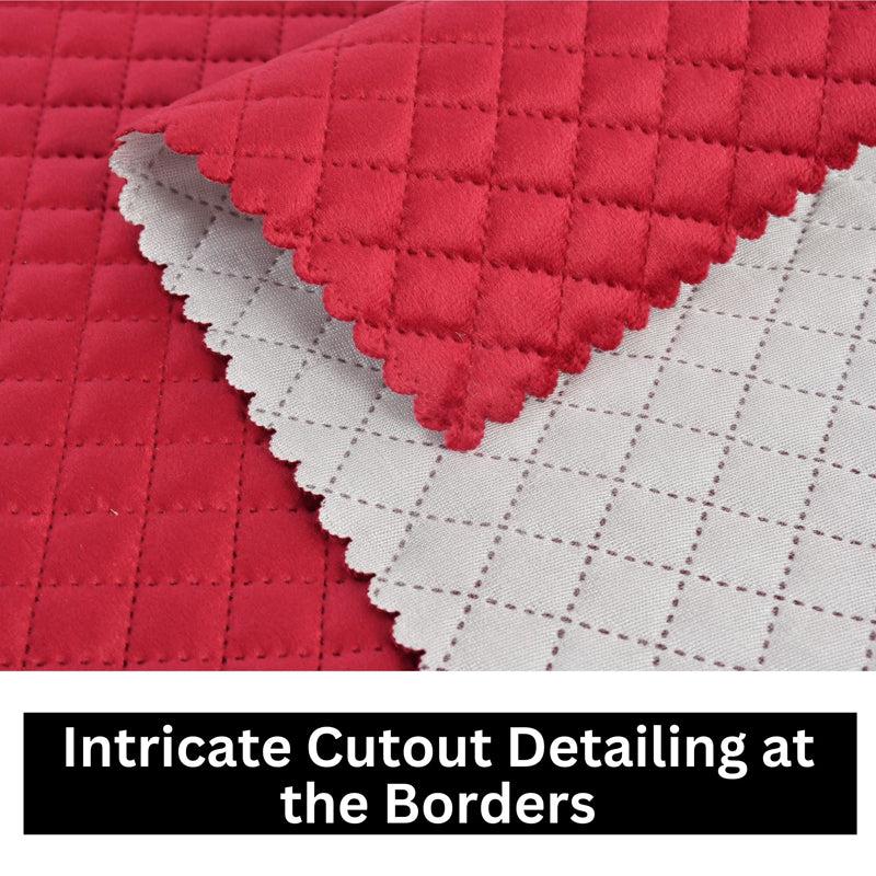 Osric Velvet Quilted Placemat (Red) - Set Of Six media 5