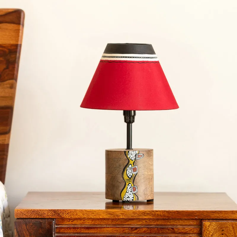 Khepri Handcrafted Mango Wood Table Lamp - Multicolor media 2