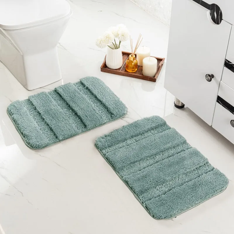 CozyMist Bathmat ( green ) - Set Of Two media 3