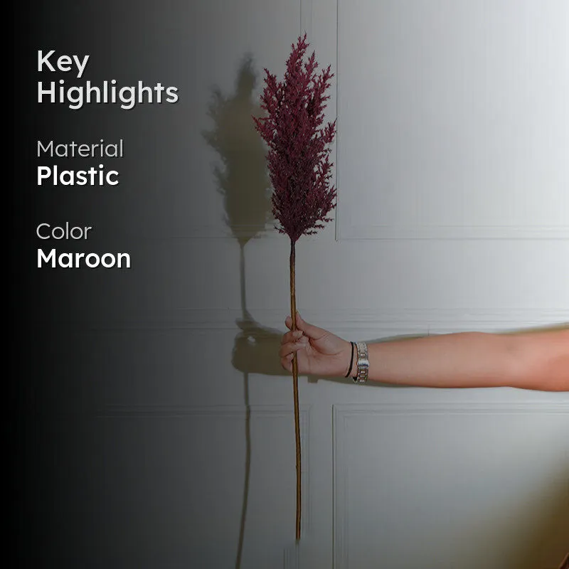 Faux Sabina Millet Grass Flower Stick (Maroon) - 36 CM media 2