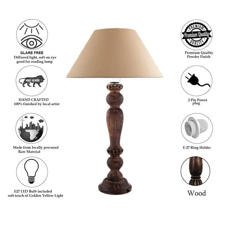 Radical Artistry Fabric Table Lamp - Beige,Brown media 5