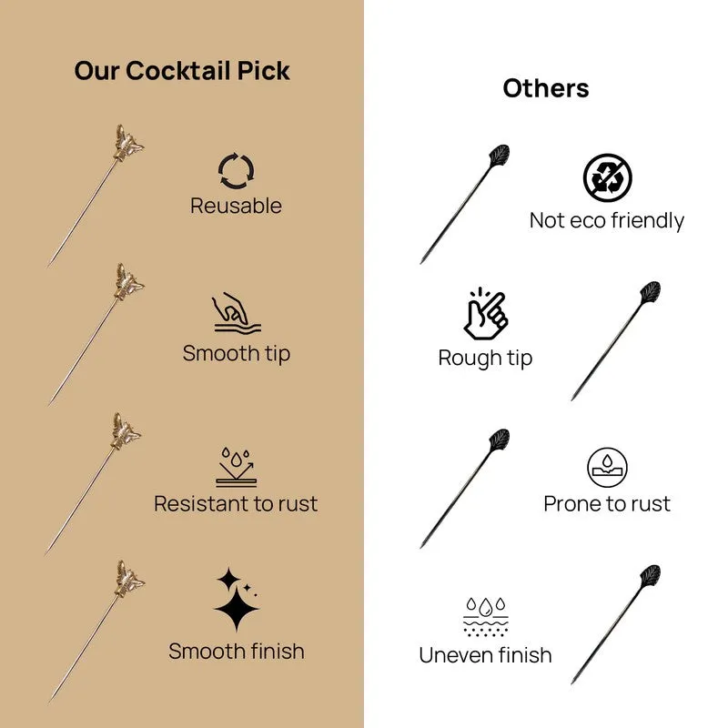 Chic Pick Stainless Steel Cocktail Pick - Gold media 7