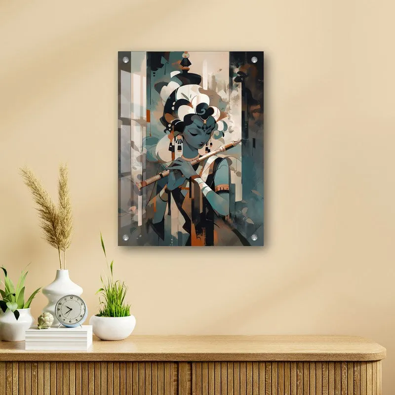 Lord Krishna Flute Harmony Acrylic Wall Art media 4