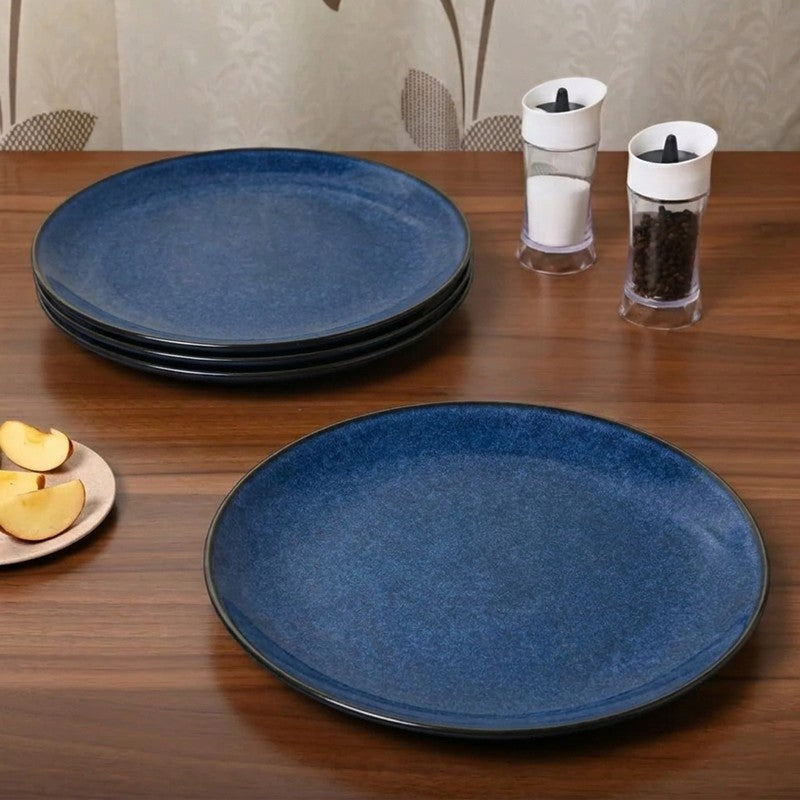 Ceramic Dinner Plates (Blue) - Set of Four