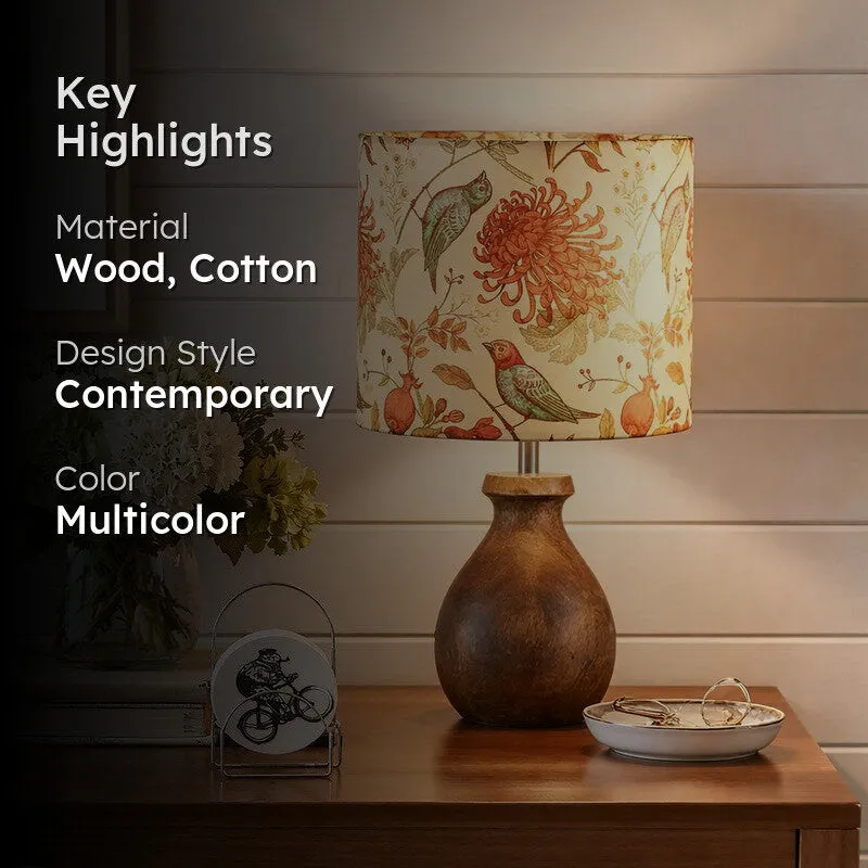 FeatherDrape Wooden Table Lamp media 2