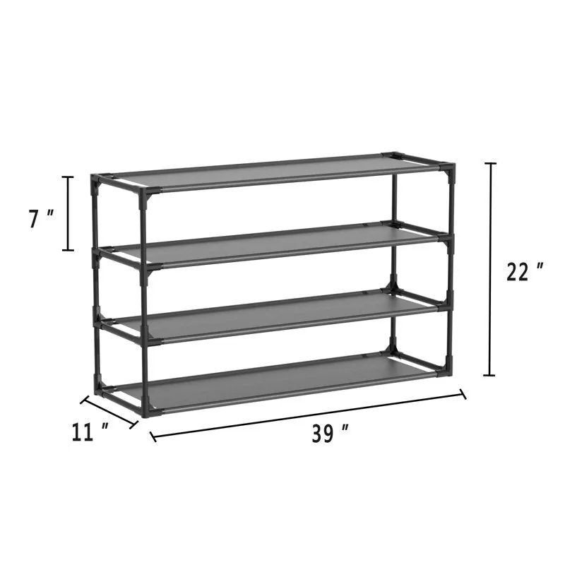 Optimized Metal Shoe Rack - Black media 5