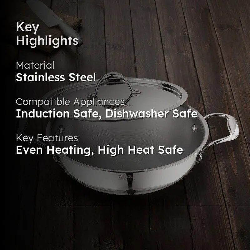 Suko Induction Safe Kadhai With Lid - 2000 mL / 9 Inches media 2