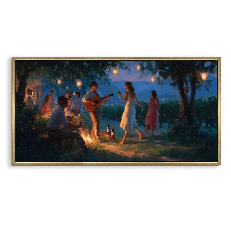 Firelight Serenade Canvas Wall Painting With Frame media 3