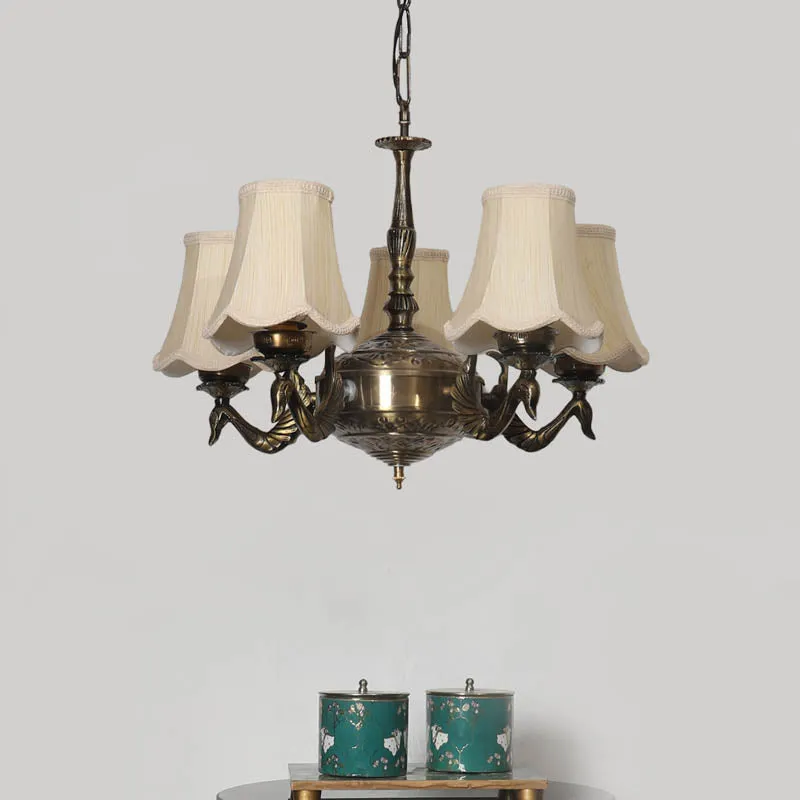 Vibha Conical Golden Antique Ceiling Lamp media 2