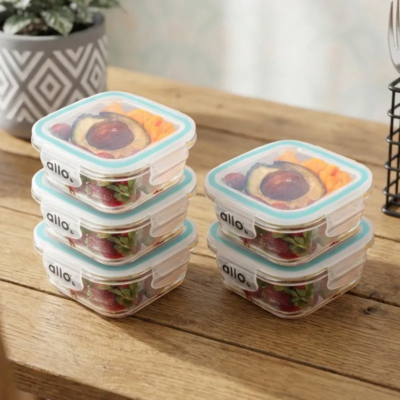 Pakta Leak Proof Glass Lunch Box (550 mL Each) - Set Of Five media 3