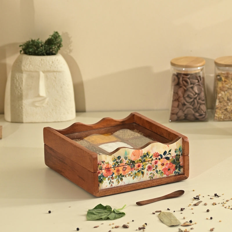Spice Garden Wood Masala Box