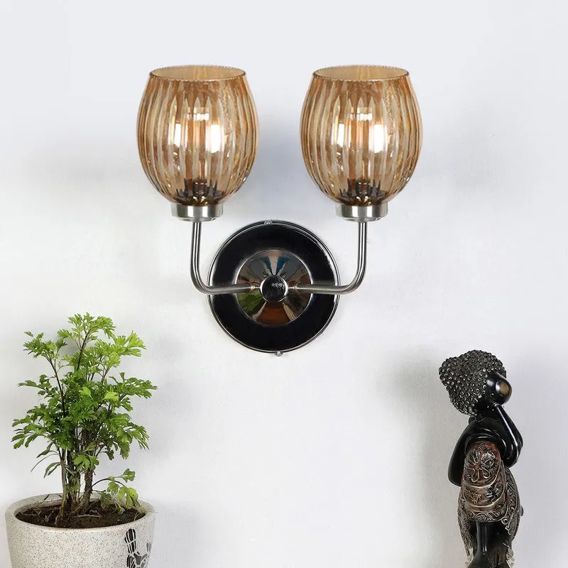 Vintage Glow Twin Shade Glass Wall Lamp media 3