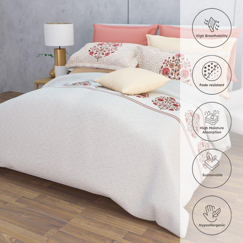 Awana Ethnic Cotton Bedsheet (Red) - 210 TC media 3