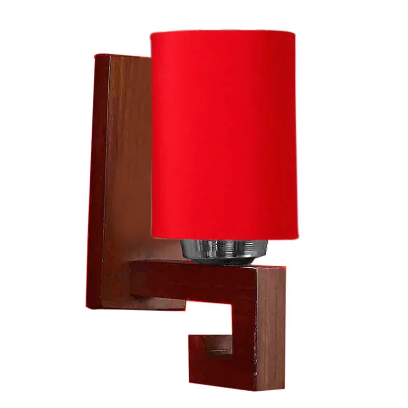 Rauthaz Cylindrical Wooden Wall Lamp media 5