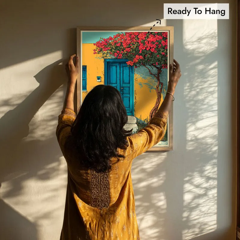 Floral Shade Canvas Wall Painting - Brown Frame media 8