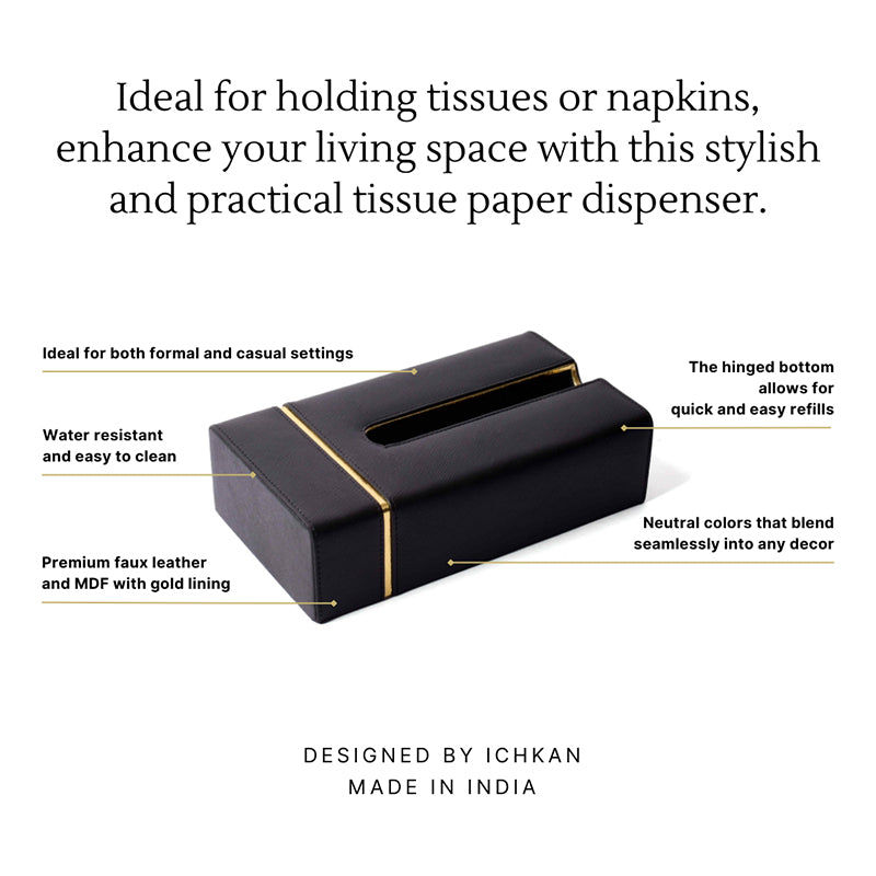 Ceastra Faux Leather Tissue Holder - Black media 8