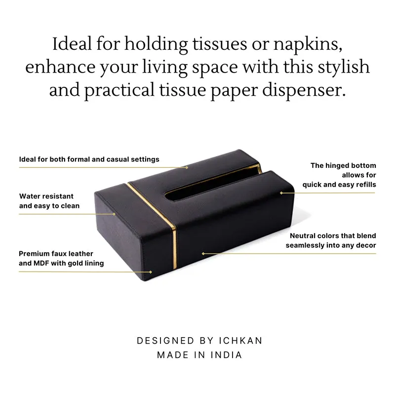 Ceastra Faux Leather Tissue Holder - Black media 8