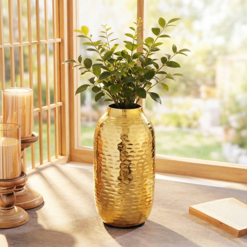 Biblio Bloom Metal Vase -Gold media 8
