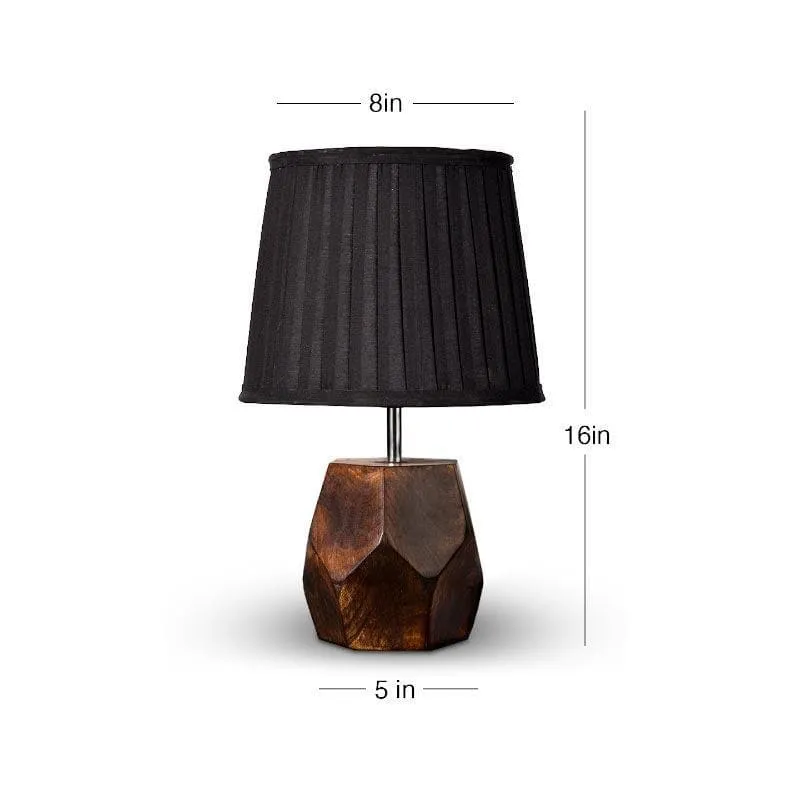 Illeana Pleated Hexa Dome Fabric Table Lamp - Black,Brown media 5