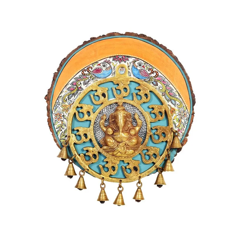 Ganesh Ji Round Mango Wood Wall Accent media 3