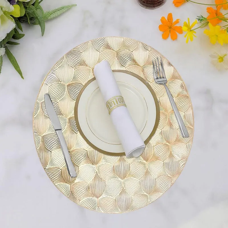 Maruva Golden Round PVC Table Mats - Set Of Four media 5