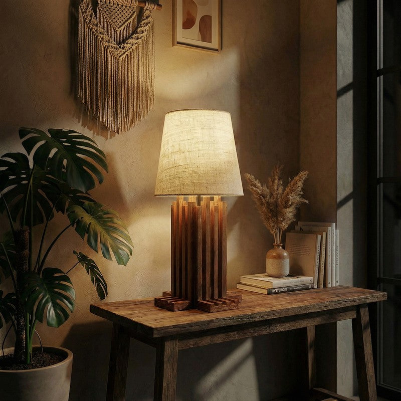 Isar Jute Table Lamp - Brown,White media 3