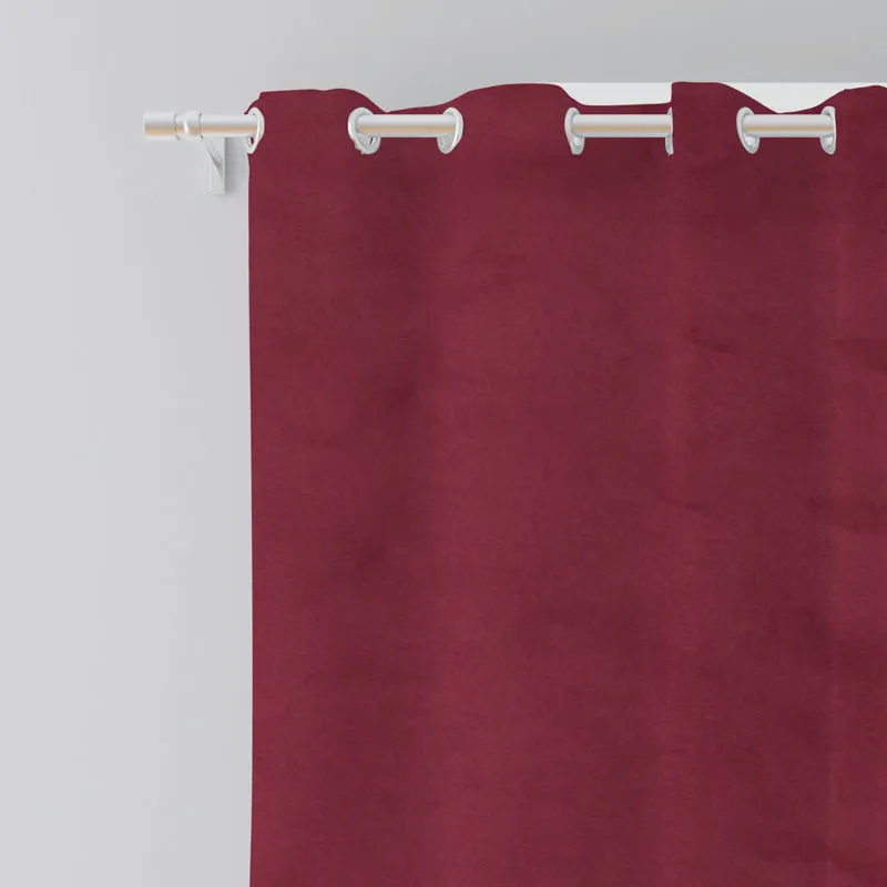 Cisco Solid Curtains (Maroon) - Set Of Two media 3