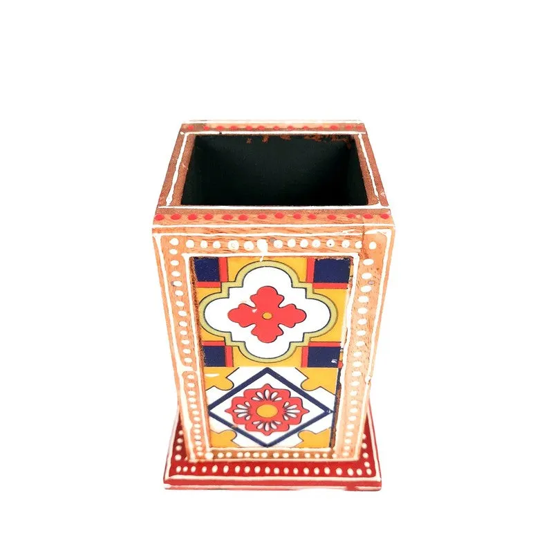 Hand-Painted Wooden Art Stationery Holder media 7