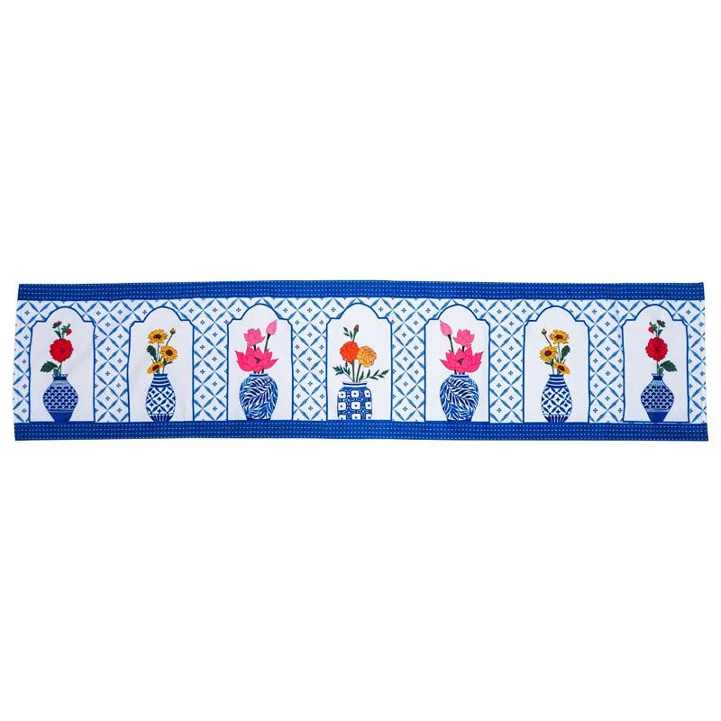 Indigo Pottery Poly Canvas Table Runner - 5