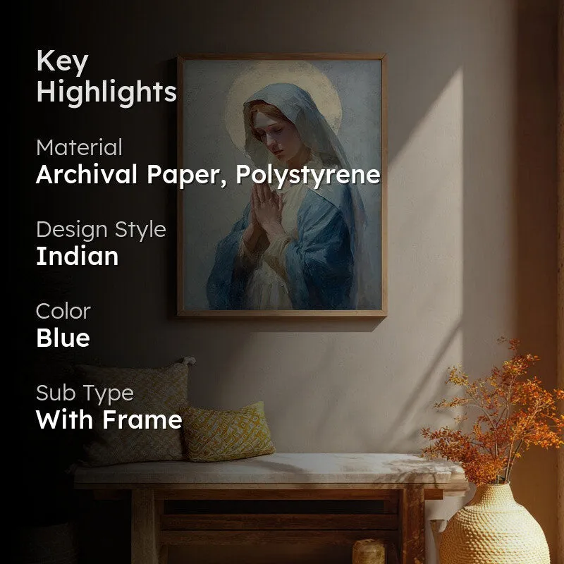 Divine Calm Archival Paper Wall Painting With Brown Frame media 2