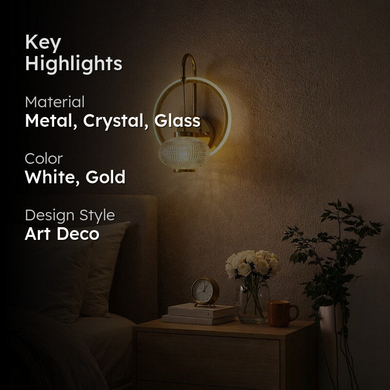 Ring of Light Crystal Globe Wall Lamp media 2