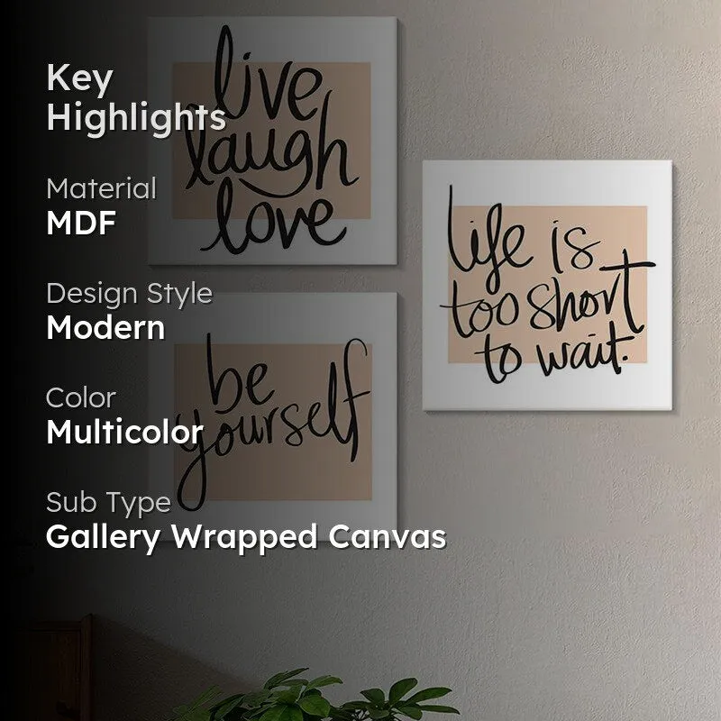 Life Is Short Wall Painting - Set Of Three media 2