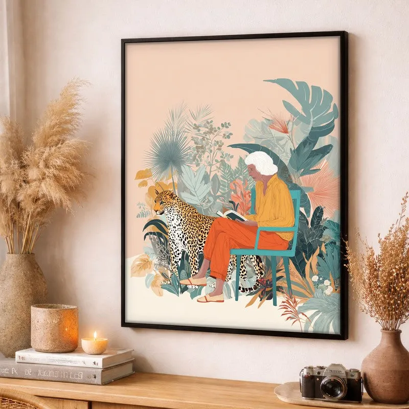 Solitude Safari Canvas Wall Painting - Black Frame media 3