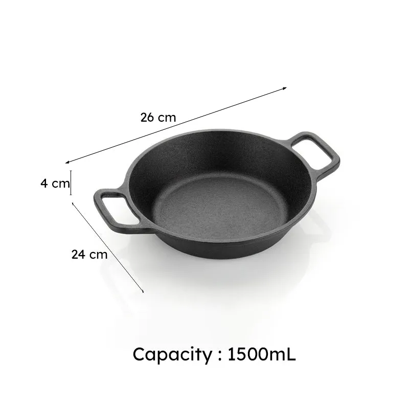 Cook Nest Cast Iron Non-Stick Kadhai (1500 mL) - Black media 9