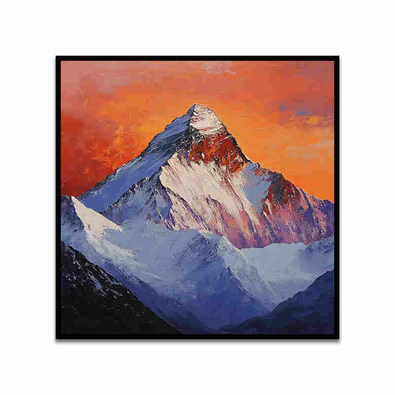 Peak Of Everest Canvas Wall Art With Frame media 4