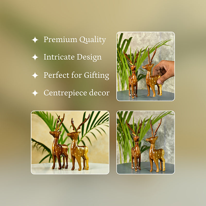 Timber Harts Wood Showpiece - Set Of Two media 4