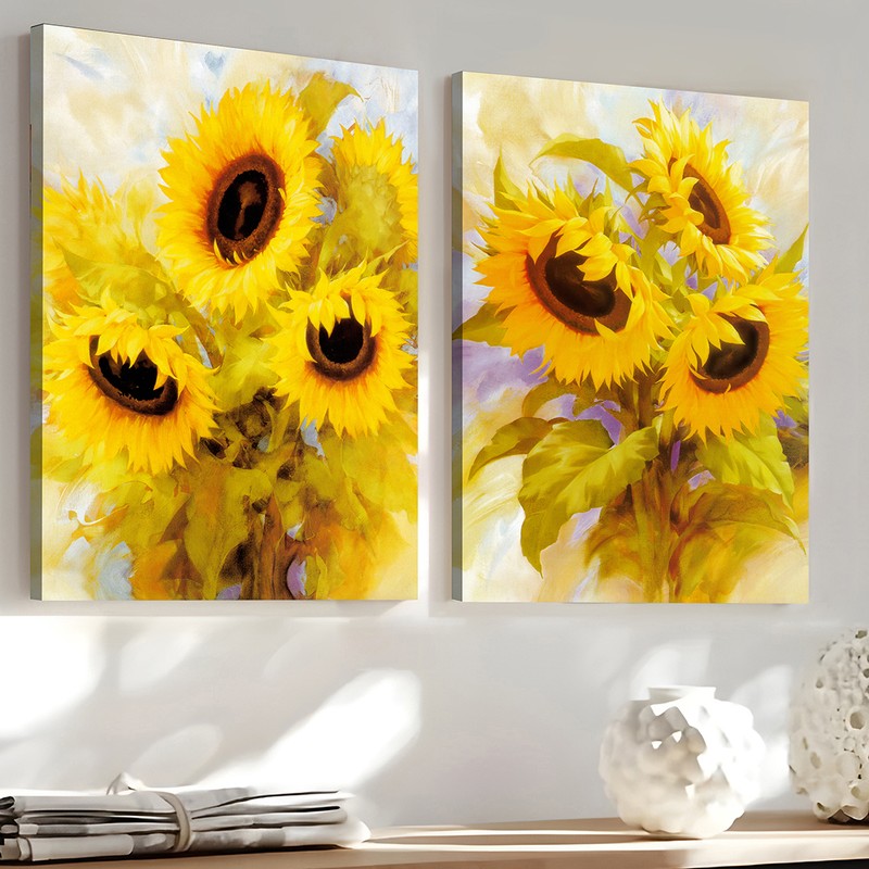 Soft Sunflowers Wall Art - Set Of Two media 3