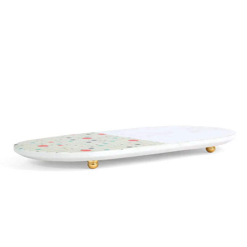 Posh Printed (Marble,Brass) Marble Platter media 4